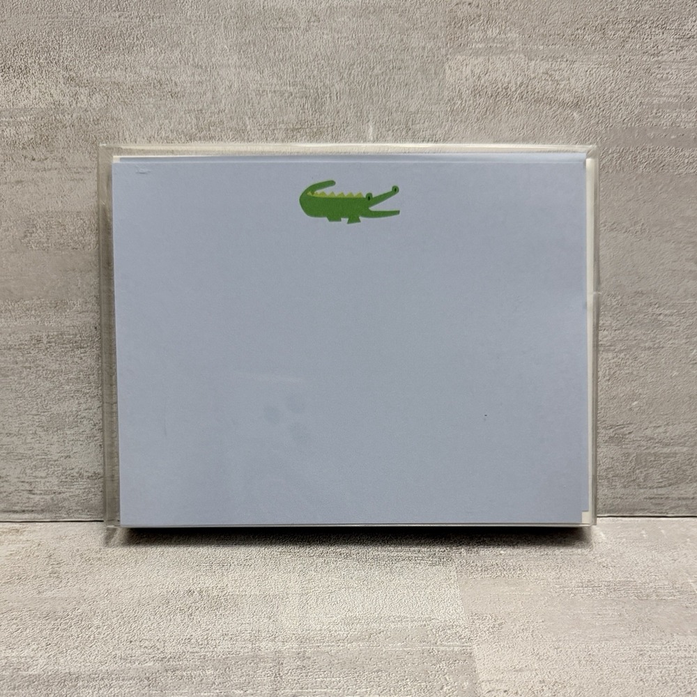 Boatman Gellar Preppy Alligator 12 Notecard Envelope Stationary Letter‎ Set BLUE